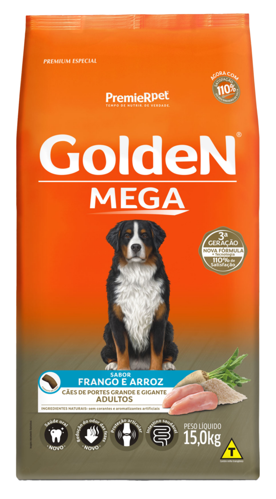 Golden Mega Adultos Porte Grande & Gigantes, Frango & Arroz 15kg