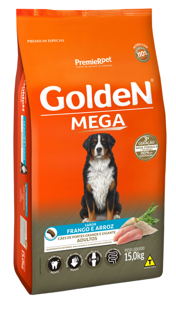 Golden Mega Adultos Porte Grande & Gigantes, Frango & Arroz 15kg