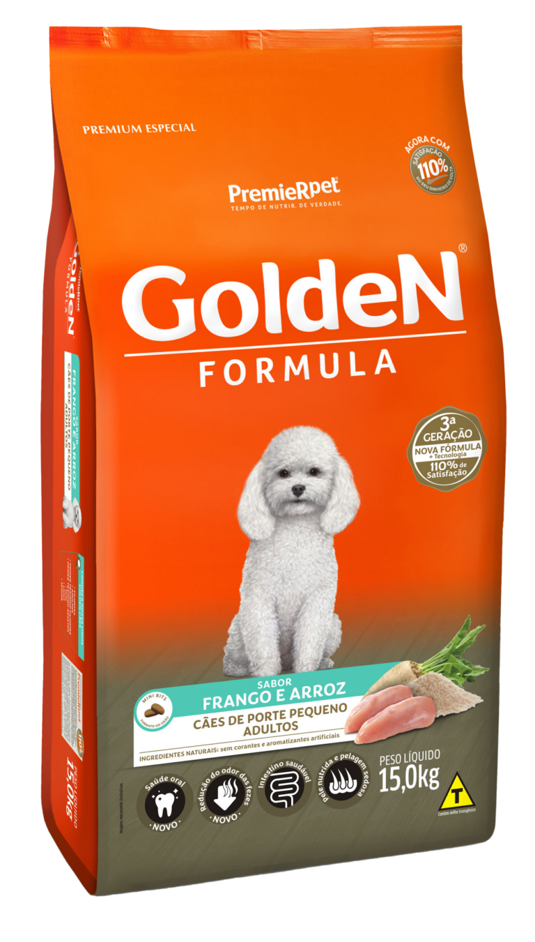 Golden Formula Adultos Pequeno Porte, Frango e Arroz 15Kg