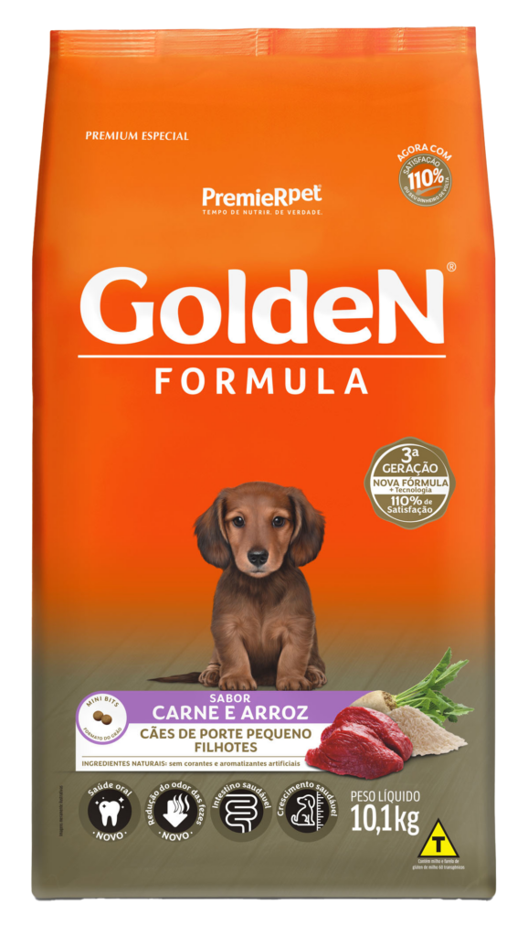 Golden Formula Filhotes Porte Pequeno, Carne & Arroz 10kg