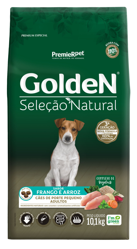 Golden Seleção Natural Adultos Porte Pequeno, Frango & Arroz 10kg