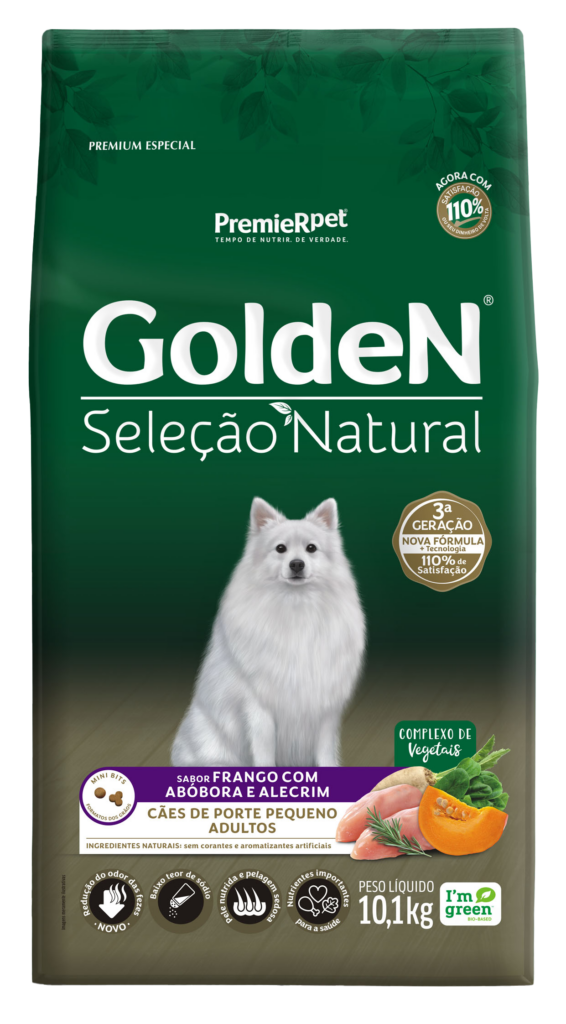 Golden Seleção Natural Adultos Porte Pequeno, Frango, Abóbora e Alecrim 10kg