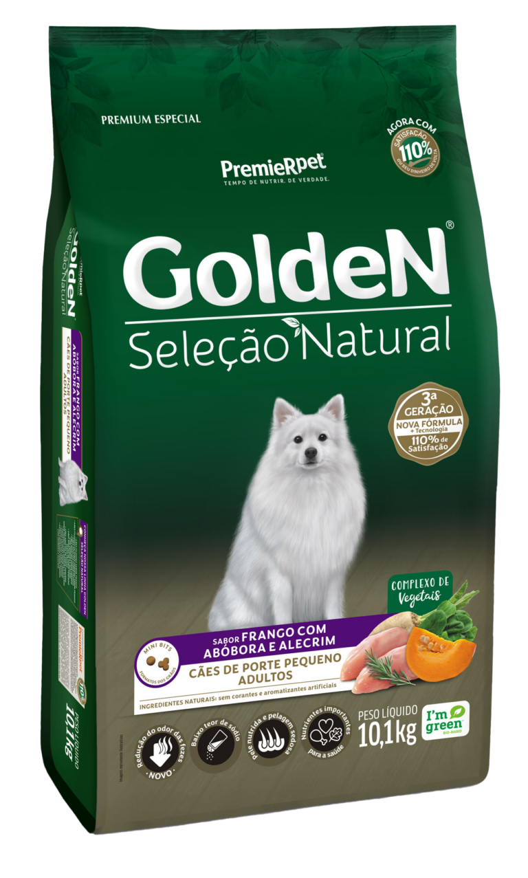 Golden Seleção Natural Adultos Porte Pequeno, Frango, Abóbora e Alecrim 10kg