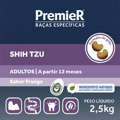 Ração Premier Raças Específicas Shih Tzu , Frango 2.5KG